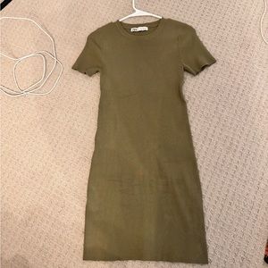 Zara Green T Shirt Dress